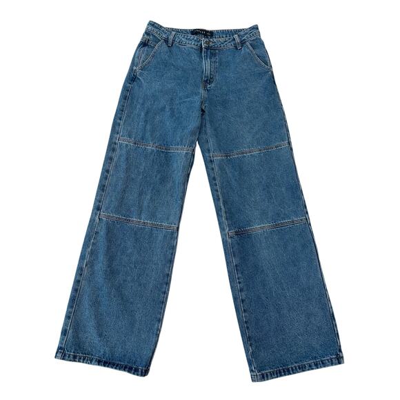 Lioness Wide Leg Seam Detail Medium Wash Blue Jeans Sz Small Australia 28x31 - Picture 5 of 12